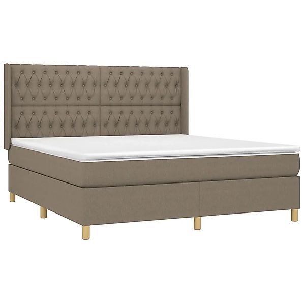 vidaXL Boxspringbett mit Matratze & LED Taupe 180x200 cm Stoff 3139137 günstig online kaufen