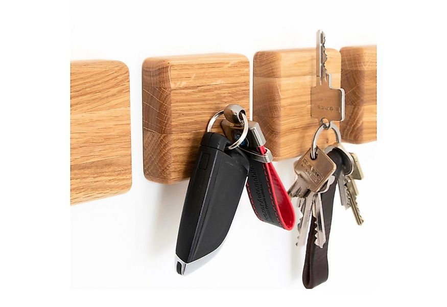 Astrein Schlüsselbrett Magnetischer Schlüsselhalter aus Eiche 4er Set günstig online kaufen
