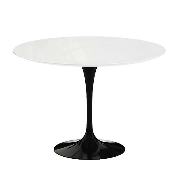 Knoll International - Saarinen Tisch Ø107cm - Outdoor - weiß/Gestell schwar günstig online kaufen