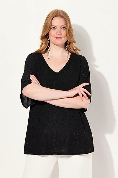 Ulla Popken T-Shirt Shirt A-Linie Glanz-Effekt günstig online kaufen