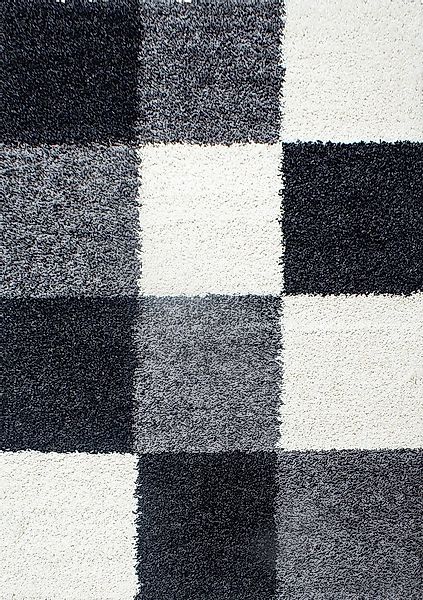 KADIMA DESIGN Teppich Karo Polypropylen Wohnzimmer Shaggy Teppich Hochflor, günstig online kaufen