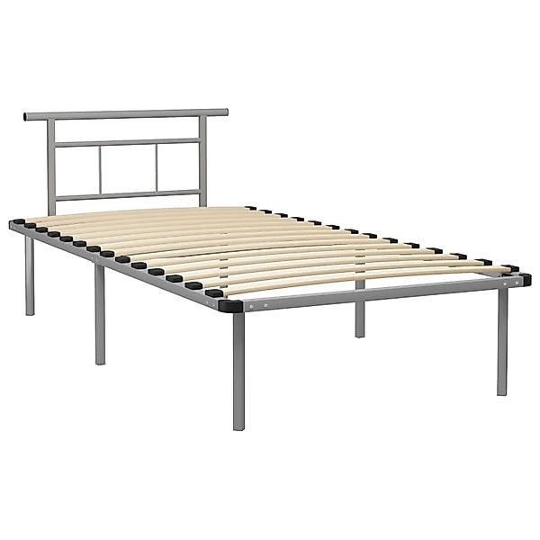 vidaXL Bett Bettgestell Grau Metall 100x200 günstig online kaufen