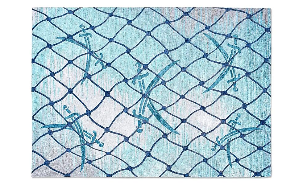 SANSIBAR Sylt Webteppich  Keitum ¦ blau ¦ Synthetische Fasern ¦ Maße (cm): günstig online kaufen