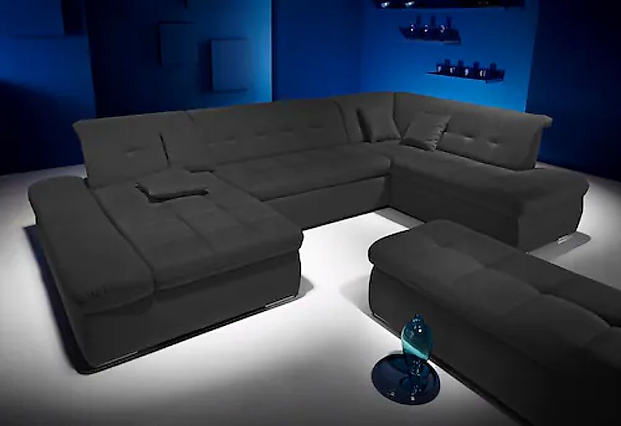 Home affaire Wohnlandschaft »U-Form« wahlweise mit Bett- und Armlehnfunktio günstig online kaufen