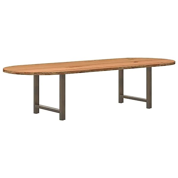 vidaXL Esstisch Hellbraun 320x120x74 cm Massivholz Eiche Oval 3328210 günstig online kaufen