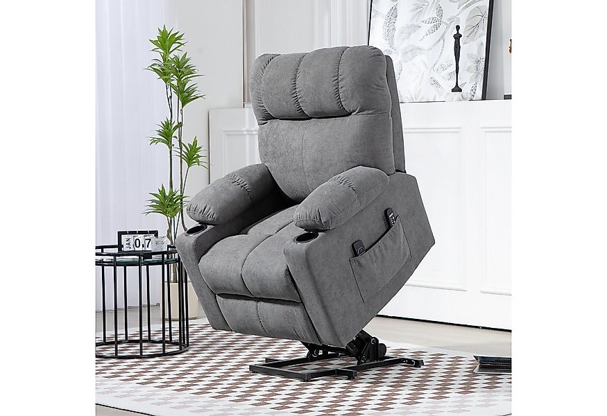 HOMCOM Massagesessel Elektrischer Aufstehsessel, mit Liegefunktion, Fernste günstig online kaufen