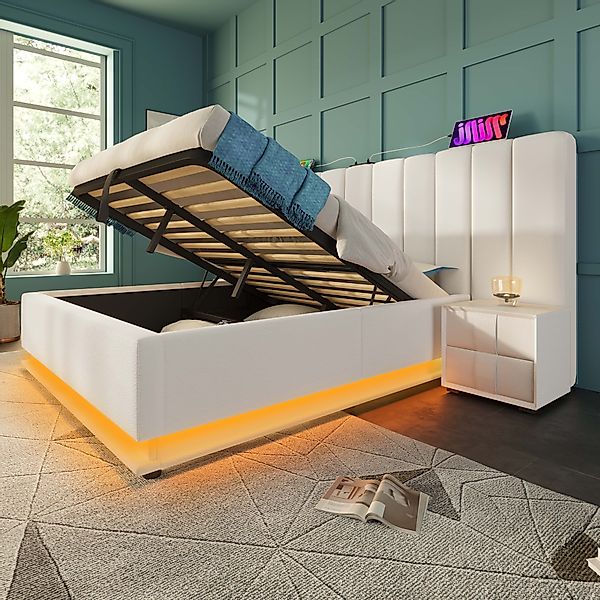 STILVORA Polsterbett Bettgestell 180×200 Funktionsbett Doppelbett günstig online kaufen