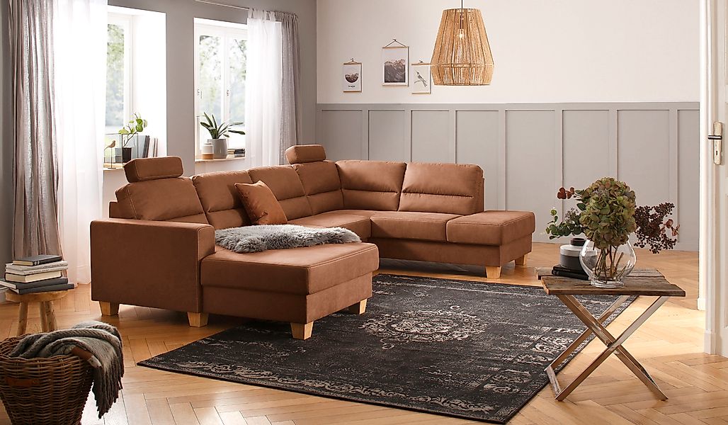 Home affaire Wohnlandschaft »Navan, komfortabel mit viel Platz, U-Form« wah günstig online kaufen