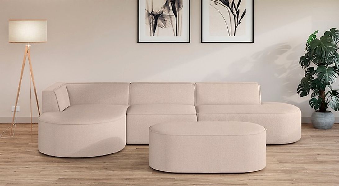 OTTO home Ecksofa »EIVIND Designer Sofa mit Ottomane rechts/links, B/T/H: 3 günstig online kaufen