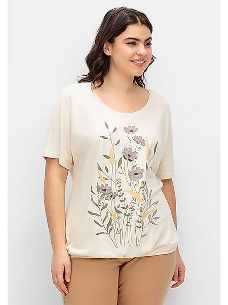 Sheego Rundhalsshirt Große Größen mit Blumen-Frontprint günstig online kaufen