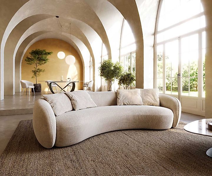 DELIFE 3-Sitzer Larna, Cord Beige 260x120 cm 3-Sitzer günstig online kaufen