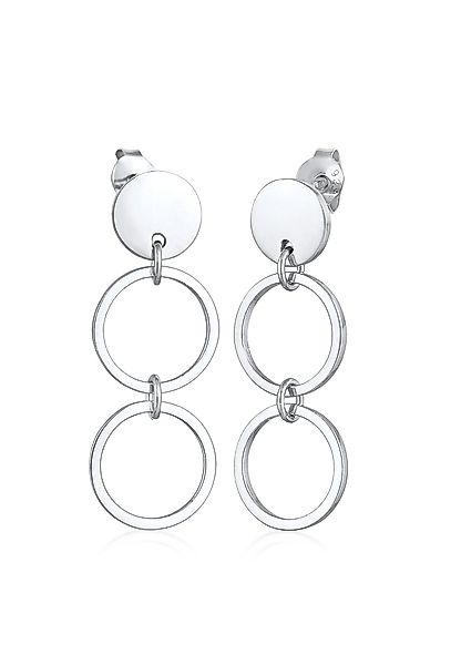 Elli Paar Ohrstecker Hänger Plättchen Ringe günstig online kaufen