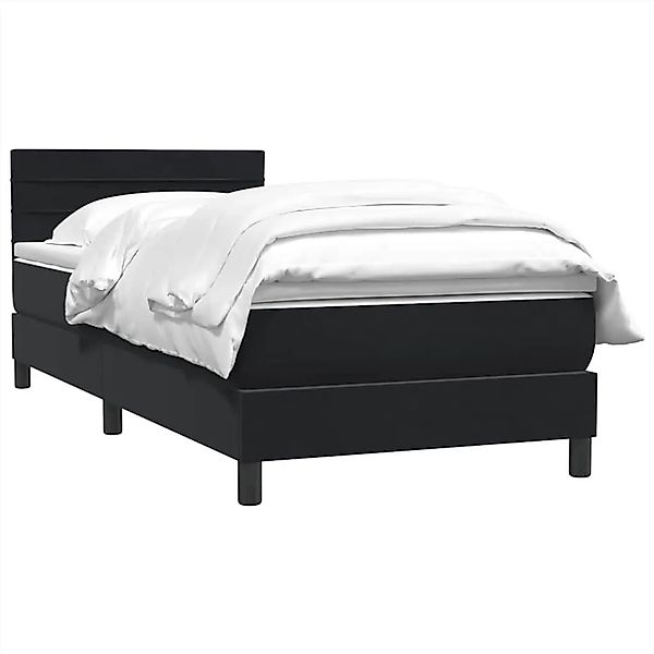 vidaXL Boxspringbett mit Matratze Schwarz 80x220 cm Samt 3316331 günstig online kaufen