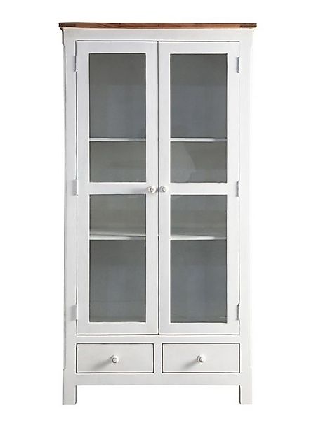 WOLF MÖBEL Vitrine BOMBAY Glasvitrine mit 2 Türen / 2 Schubladen (95x45x190 günstig online kaufen