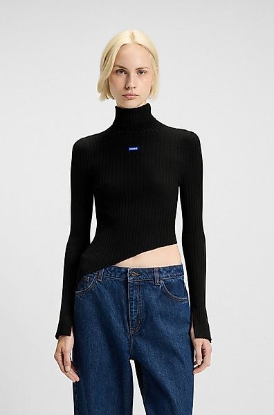 HUGO Blue Rollkragenpullover Somyna Slim Fit, mit asymmetrischem Saum günstig online kaufen