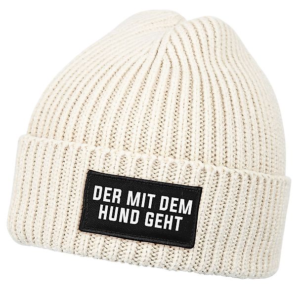 MoonWorks Strickmütze Herren Beanie mit Patch günstig online kaufen