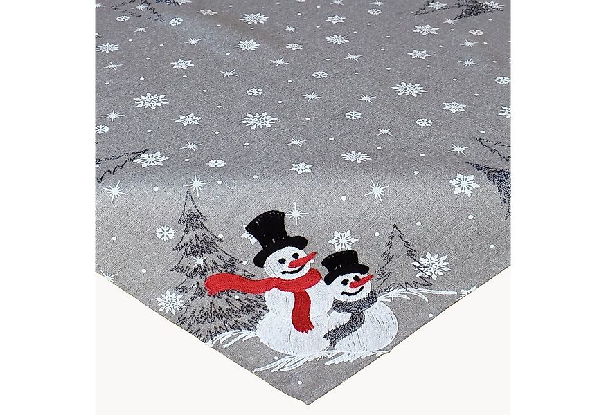 texpot Tischdecke Stickerei Schneemann Tischläufer Weihnachten Winter (1-tl günstig online kaufen