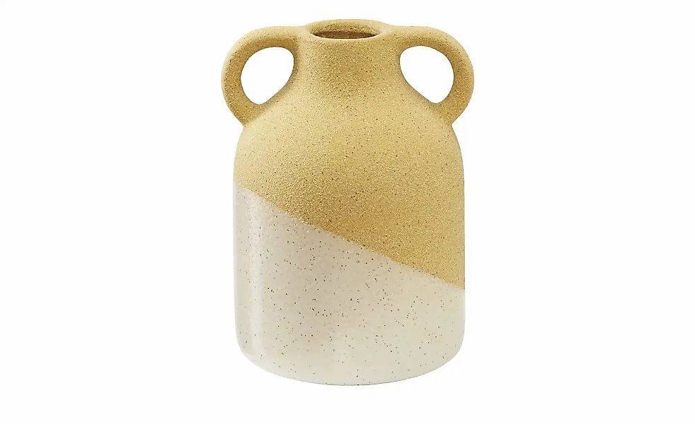 HOME STORY Vase ¦ gelb ¦ Steingut ¦ Maße (cm): H: 14,8  Ø: 11.9 Accessoires günstig online kaufen