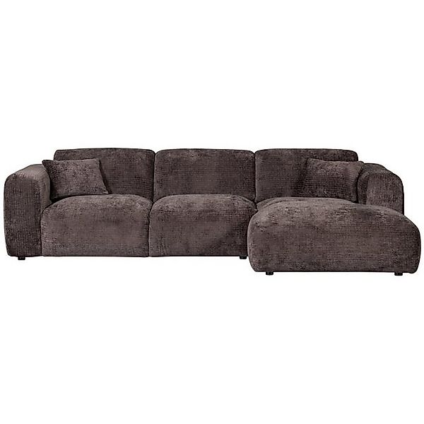 WOOOD Ecksofa Chaiselongue Cloud aus Chenille-Stoff Rechts, Braun günstig online kaufen