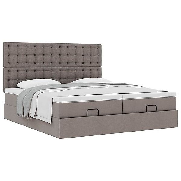 vidaXL Bett Ottoman-Bett mit Matratzen Taupe 200x200 cm Stoff günstig online kaufen