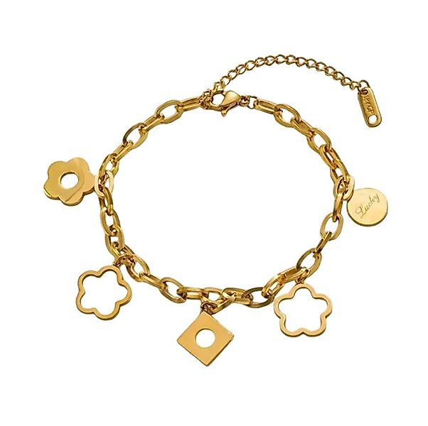 Lale Collection® Charm-Armband Gold Kleeblatt Schmuck günstig online kaufen