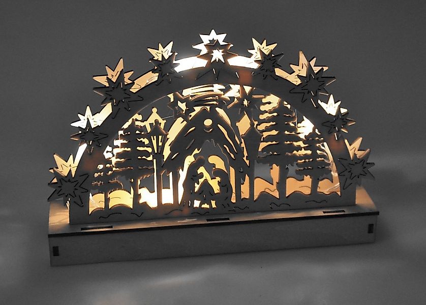 BURI Dekofigur Holz-Schwibbogen 5 LEDs Lichterbogen günstig online kaufen