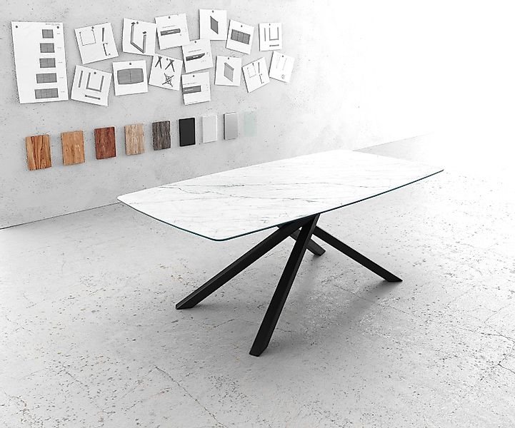 DELIFE Esstisch Edge, Bootsform Keramik Laminam®Statuarietto günstig online kaufen