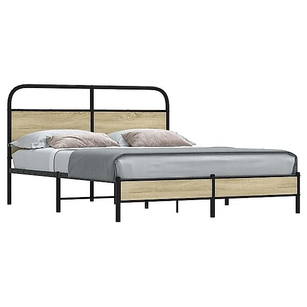 vidaXL Bett, Bettgestell ohne Matratze 160x200 cm Sonoma-Eiche Holzwerkstof günstig online kaufen