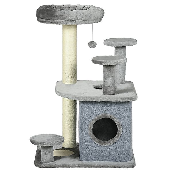 PawHut Kratzbaum für Katzen mit Plattformen, Bett, Häuschen und Sisal-Pfost günstig online kaufen