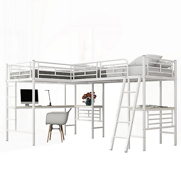 Fanttik Hochbett Bettgestell Metallbett, 90*200cm zwei Etagenbetten, (Hochb günstig online kaufen