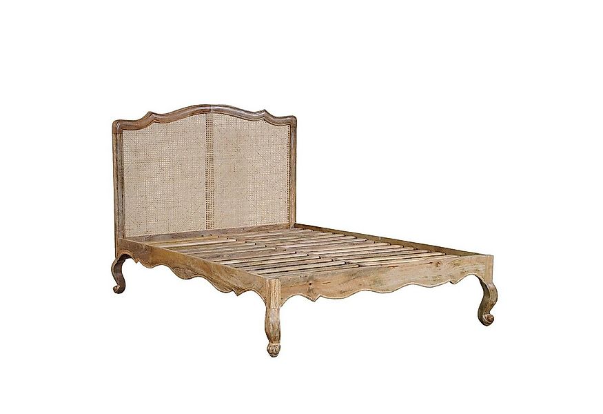 baario Massivholzbett Bett WIENER Geflecht 140x200, Massivholz Antik Design günstig online kaufen