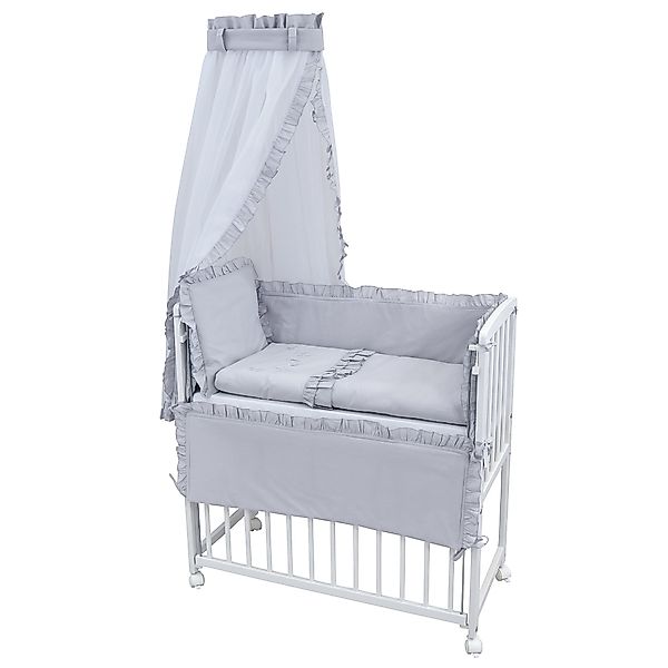 Baby-Delux Beistellbett Babybett Royal Grau Rüsche, günstig online kaufen