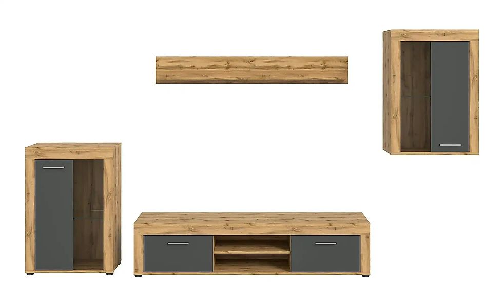 Wohnwand  Bardenas ¦ holzfarben ¦ Maße (cm): B: 310 H: 169 T: 35.0 Kommoden günstig online kaufen