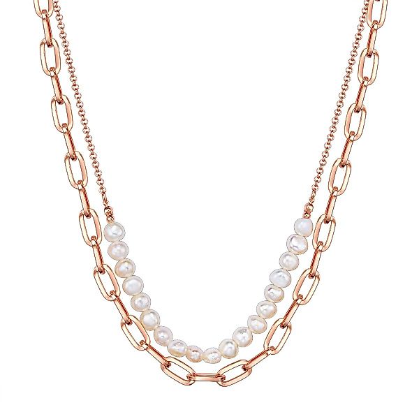 Lulu & Jane Perlenkette roségold, Metall-Legierung günstig online kaufen