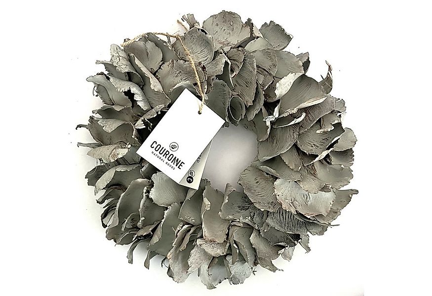Couronne Dekokranz Deko Hänge Kranz Klein Grau Naturmaterialien Palmblatt 2 günstig online kaufen