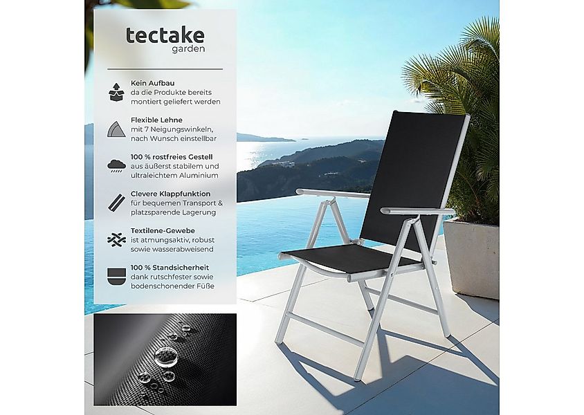 tectake Gartenstuhl Marilena (Set., 6 St), Klappbar, Synthetisches Netzgewe günstig online kaufen
