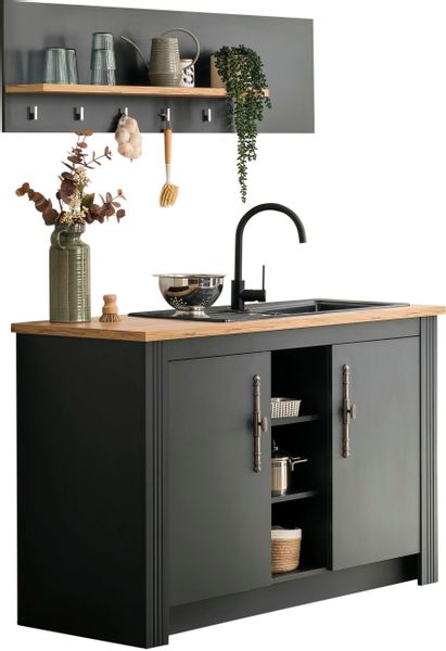 KOCHSTATION Pantryküche "KS-Westminster" Breite 130 cm, ohne E-Geräte günstig online kaufen