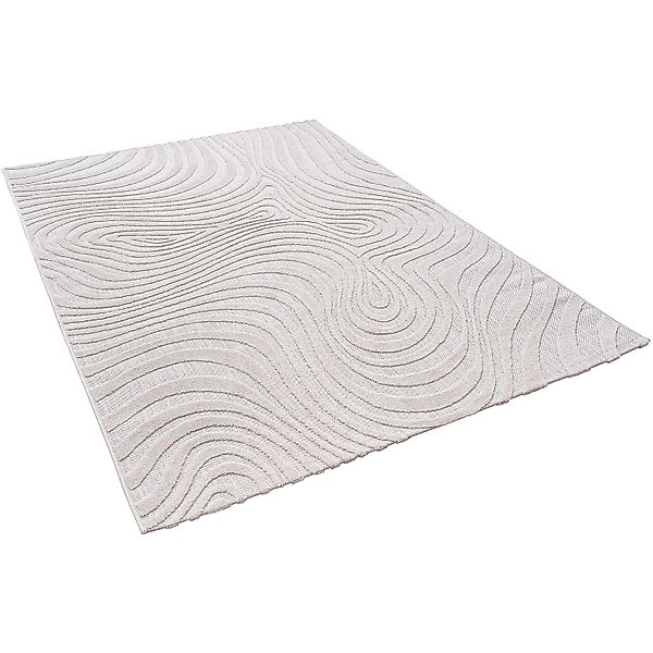 Pergamon In & Outdoor Teppich Flachgewebe Classy Creme Wellen 200x290cm günstig online kaufen