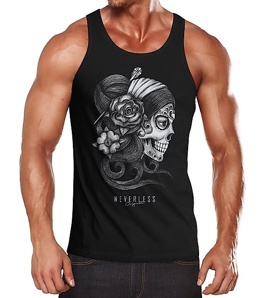 Neverless Tanktop Herren Tank-Top Santa Muerte günstig online kaufen