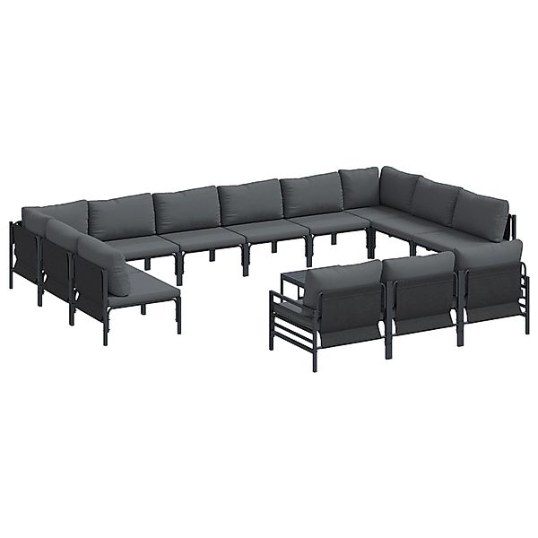 vidaXL Garten-Sofa-Set 14-Tlg Anthrazit Stahl 3379029 günstig online kaufen