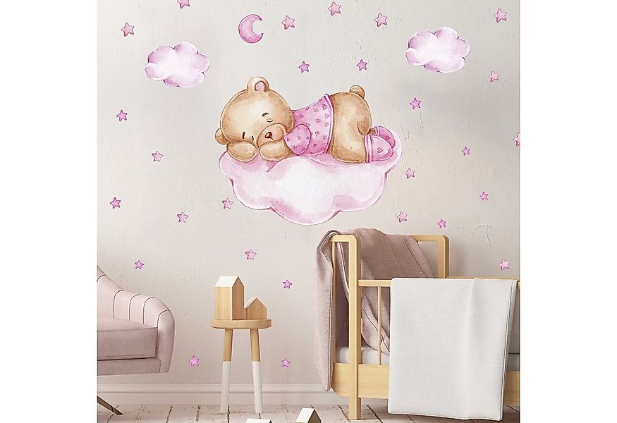 WANDKIND Wandtattoo Bär auf der Wolke ROSA V269, selbstklebend günstig online kaufen