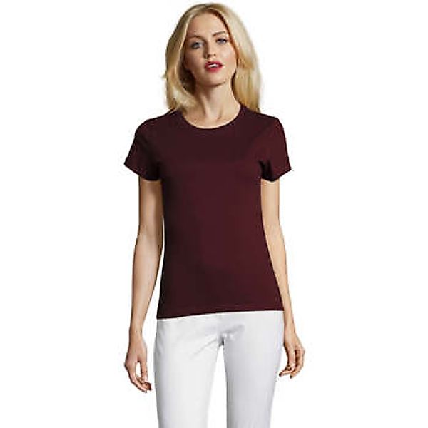 Sols  T-Shirt Camiseta IMPERIAL FIT color Borgoña-100% algodón semi-peinado günstig online kaufen