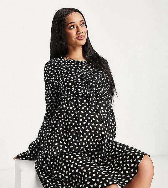 ASOS DESIGN Maternity – Langärmliges Still-Minikleid mit Wickeldesign und T günstig online kaufen