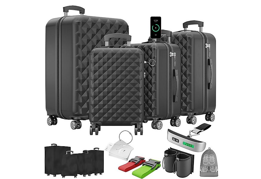 Onbest Kofferset 4er Hartschalen Trolley PREMIUM S-M-L-XL TSA-Schloss, (4 t günstig online kaufen