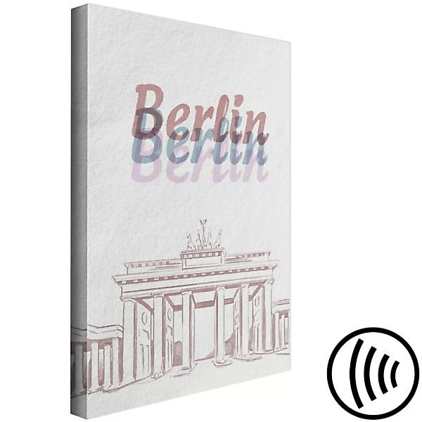 Bild auf Leinwand Berlin in Technicolor - Grafiken mit Brandenburger Tor un günstig online kaufen