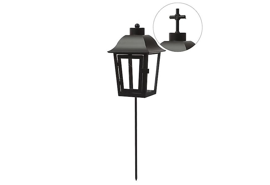 MARELIDA Laterne Grablaterne Grablicht 2 wechselbare Spitzen Grablampe schw günstig online kaufen