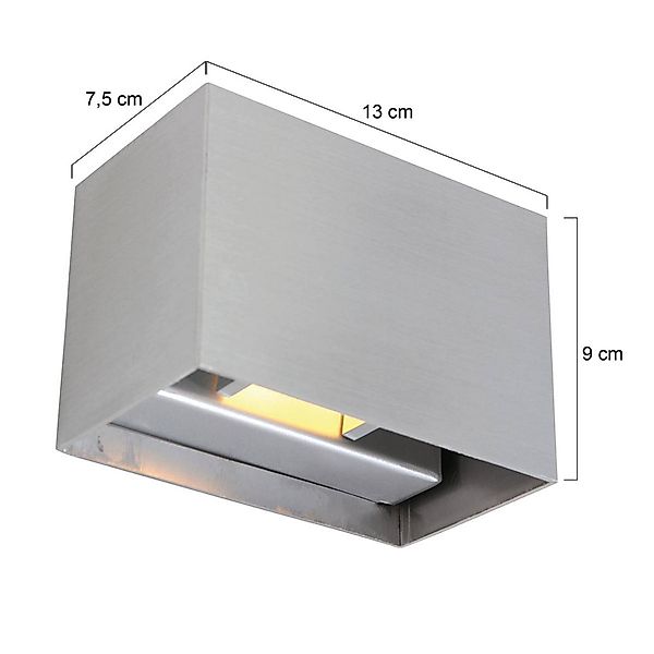 Wandleuchte Muro 3365, stahlgrau, eckig, G9, 2.700 K günstig online kaufen