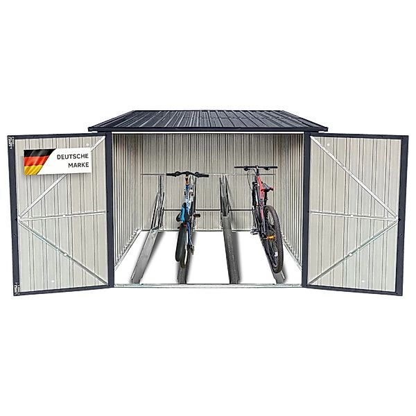 Albatros Premium Fahrradgarage Verzinktes Metall in Anthrazit RAL 7016  203 günstig online kaufen
