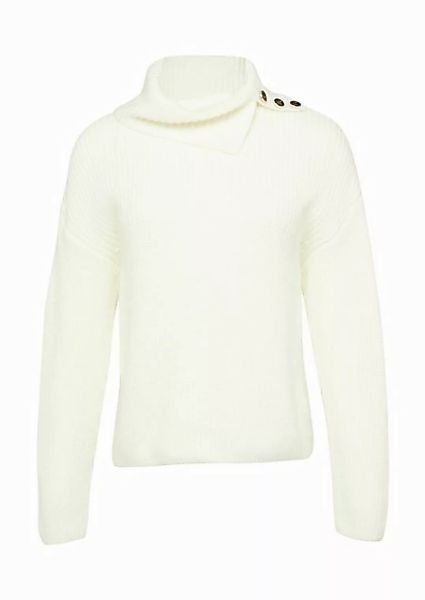 Comma Langarmshirt Rollkragenpullover mit Zierknöpfen Zierknopf günstig online kaufen