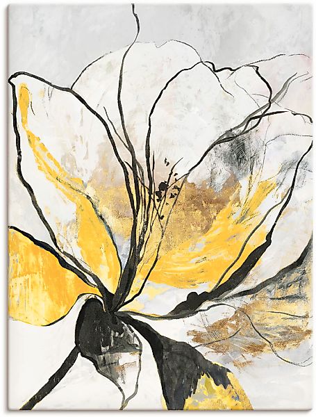 Artland Wandbild »Umrissenes Blumenmuster I gelbe Version«, Blumenbilder, ( günstig online kaufen